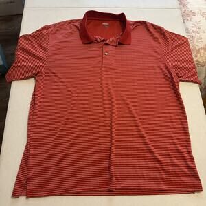 Ping golf polo Mens Red 1/4 Button up Size XL